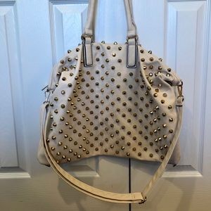 Cream Studded Tote